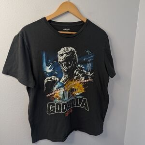 Godzilla Graphic Tee Old Navy Black Japanese Text